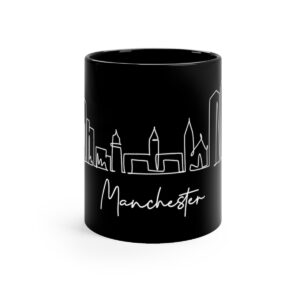 Manchester City Skyline 2 Black Mug 11oz Ceramic