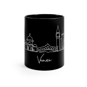 Venice City Skyline Italy Black Mug 11oz Ceramic