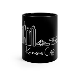 Kansas City Skyline Black Mug 11oz Ceramic