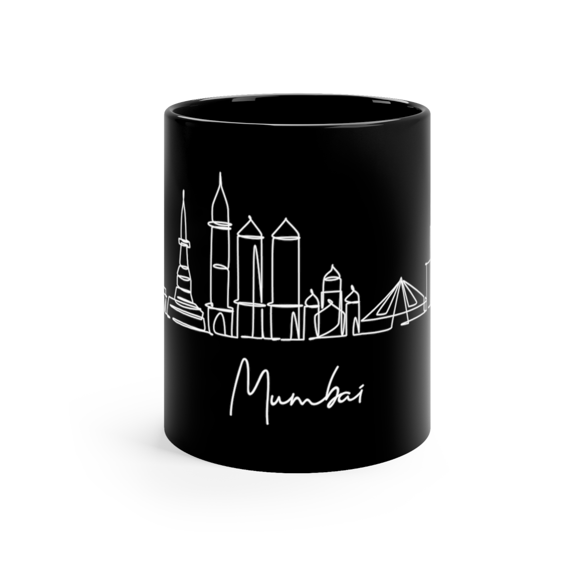Mumbai City Skyline India Black Mug 11oz Ceramic