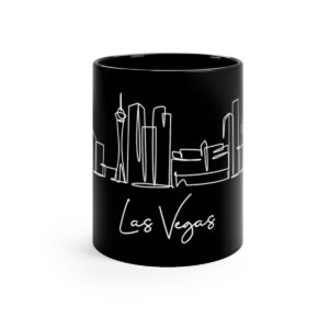 Las Vegas City Skyline Black Mug 11oz Ceramic