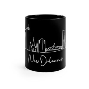 New Orleans City Skyline Black Mug 11oz Ceramic