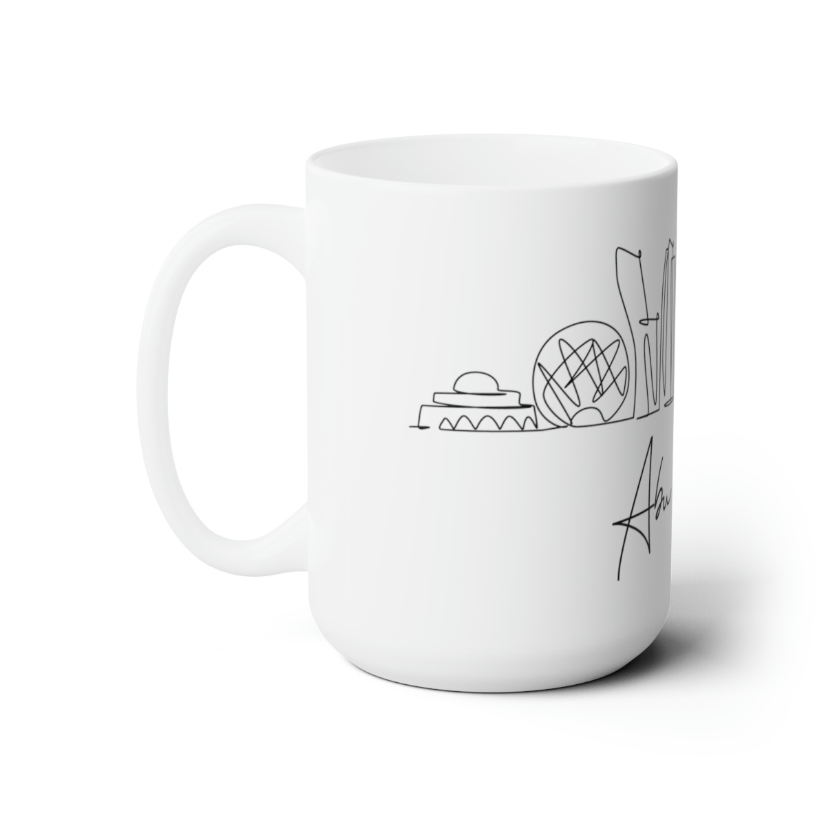 Abu Dhabi City Skyline UAE White Mug 15oz Ceramic - Image 2