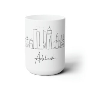 Adelaide City Skyline White Mug 15oz Ceramic