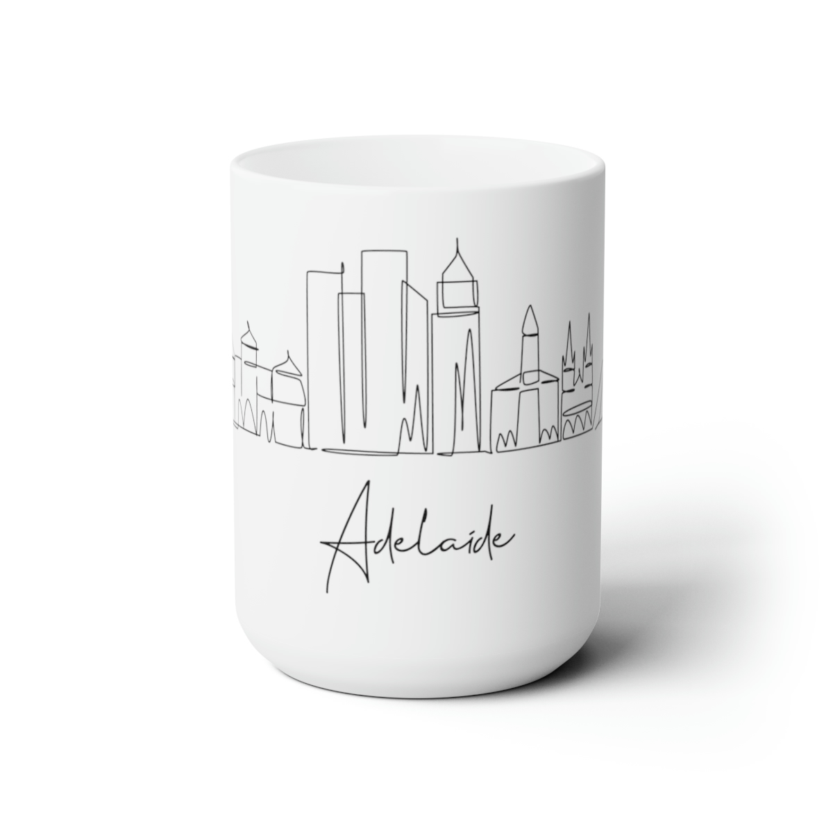 Adelaide City Skyline White Mug 15oz Ceramic