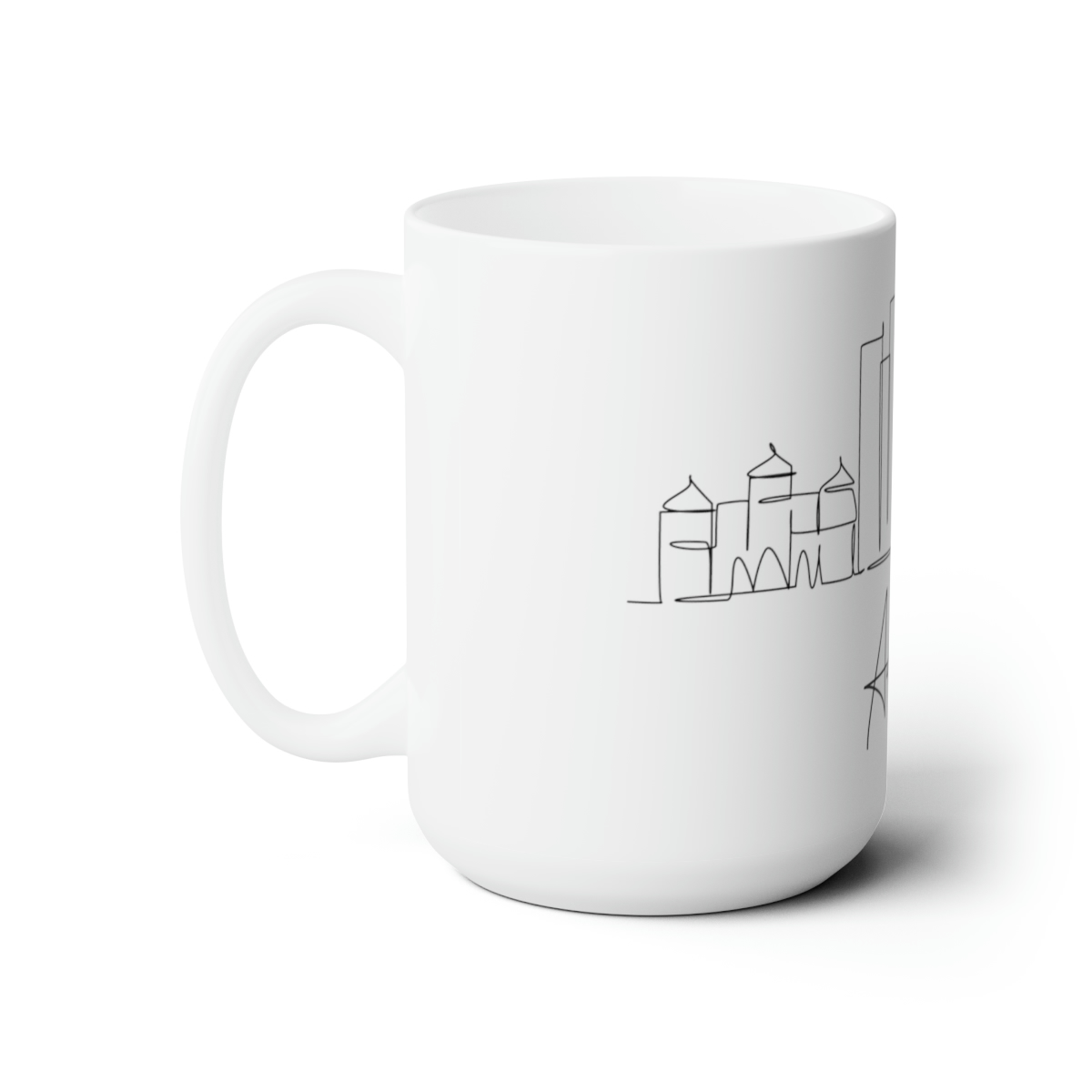Adelaide City Skyline White Mug 15oz Ceramic - Image 2