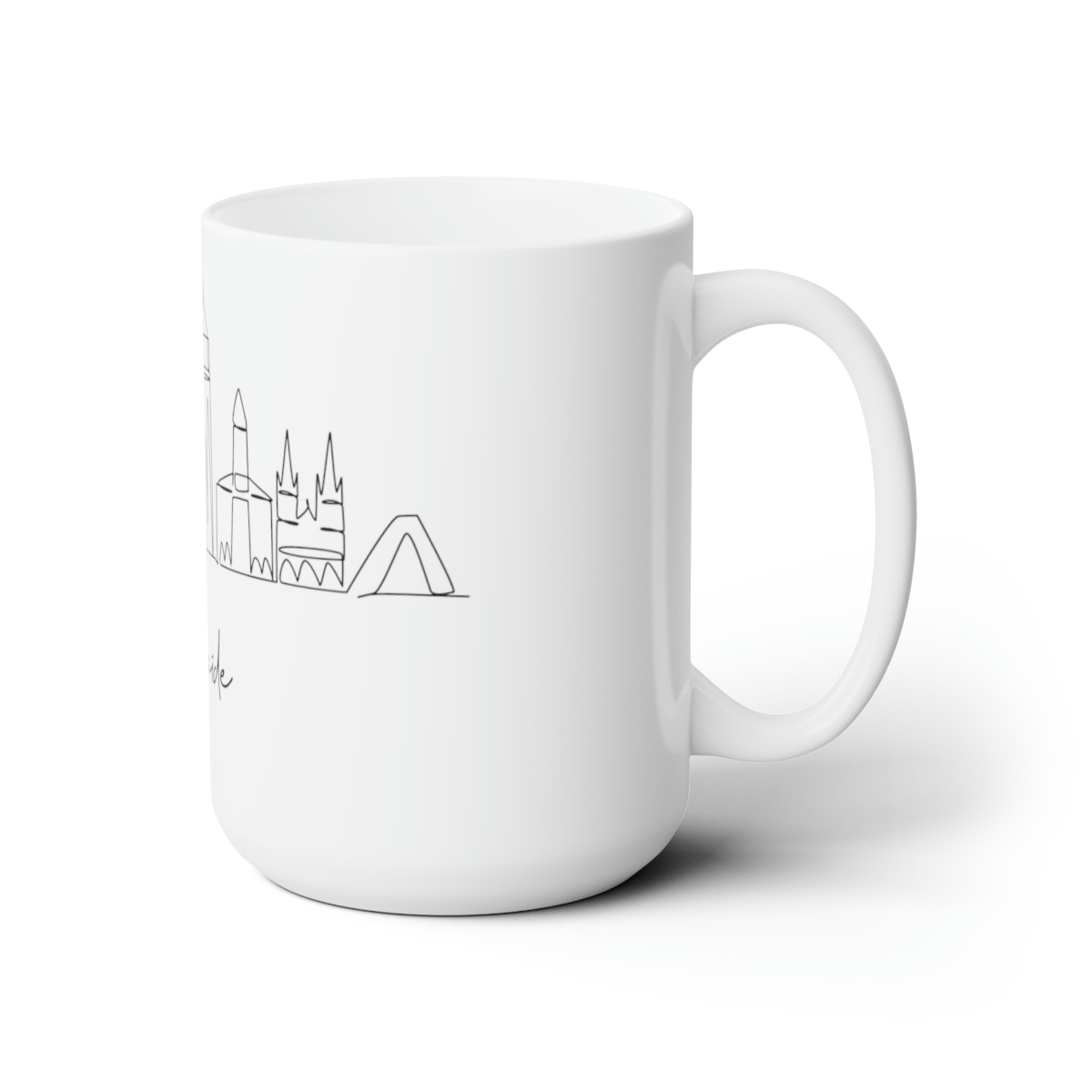 Adelaide City Skyline White Mug 15oz Ceramic - Image 3