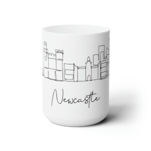 Newcastle City Skyline White Mug 15oz Ceramic