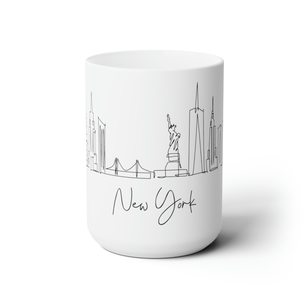 New York City Skyline 2 White Mug 15oz Ceramic