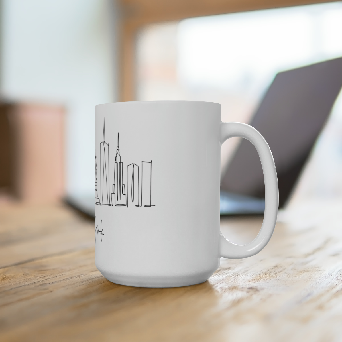 New York City Skyline 2 White Mug 15oz Ceramic - Image 4