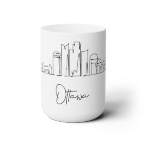 Ottawa City Skyline Canada White Mug 15oz Ceramic