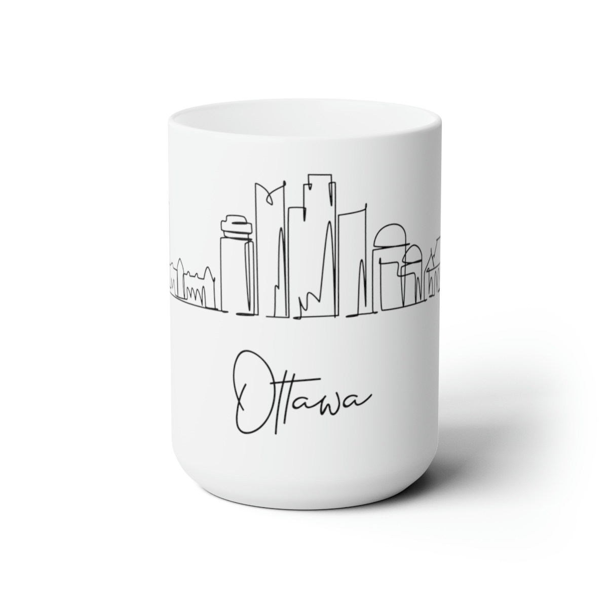 Ottawa City Skyline Canada White Mug 15oz Ceramic