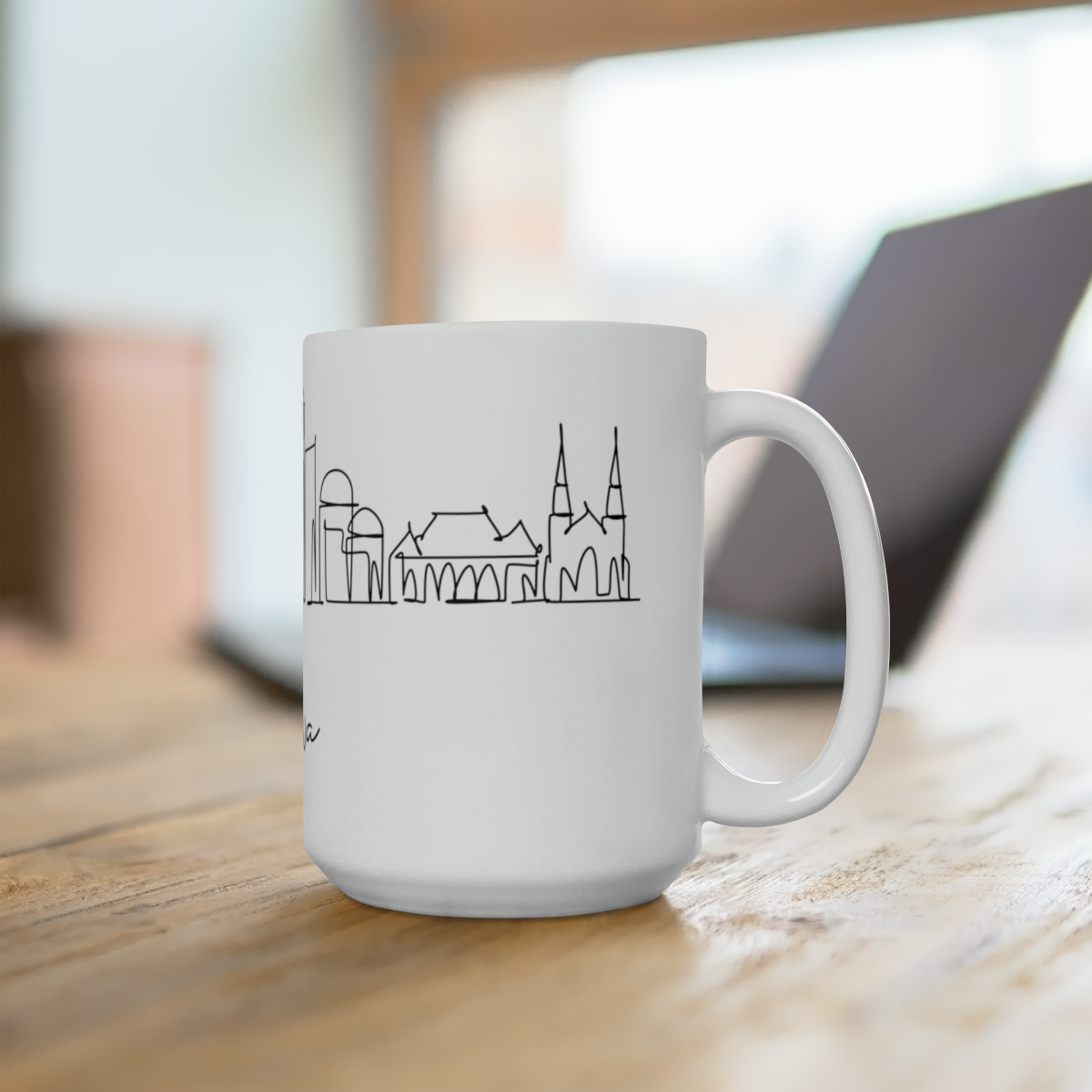 Ottawa City Skyline Canada White Mug 15oz Ceramic - Image 4