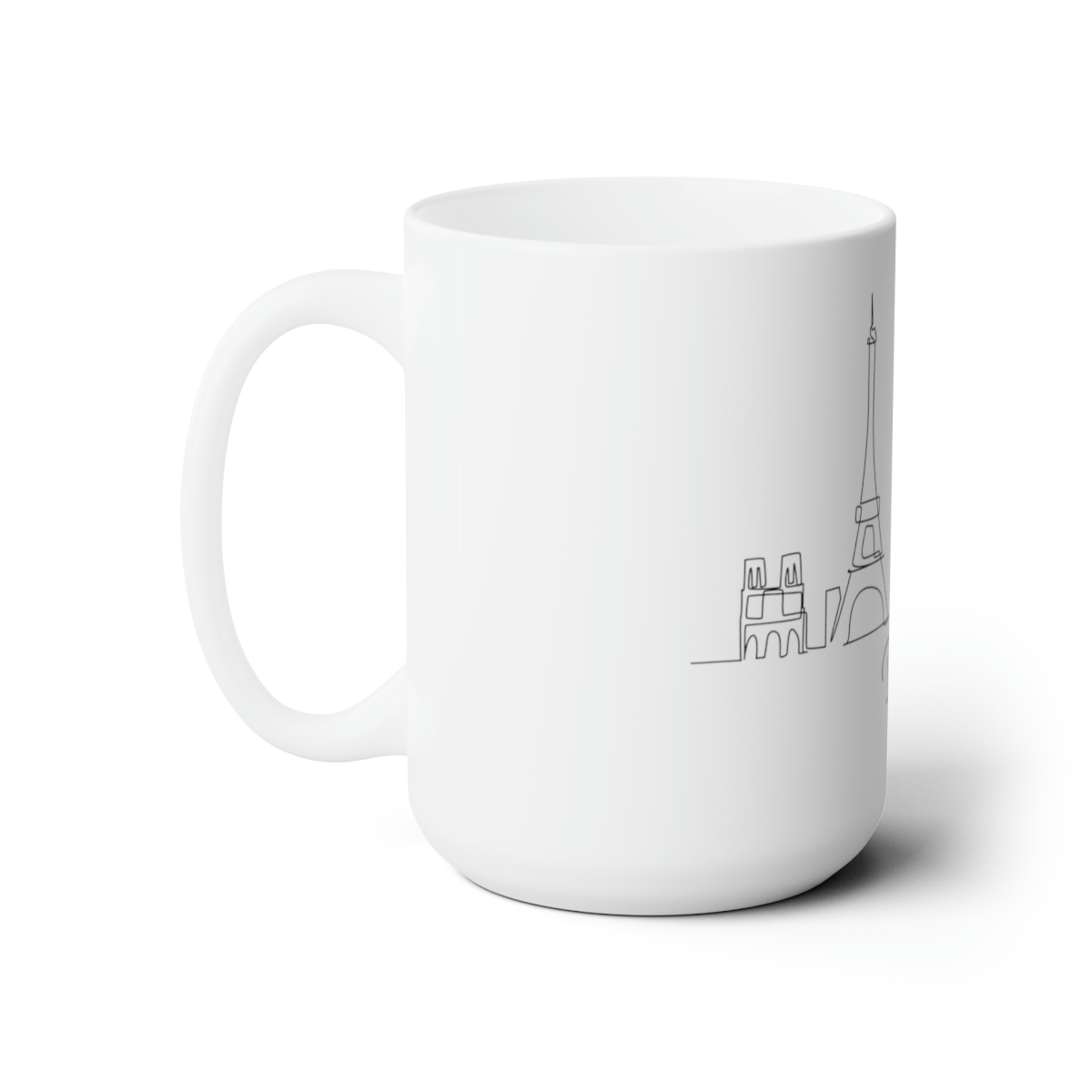 Paris City Skyline France White Mug 15oz Ceramic - Image 2