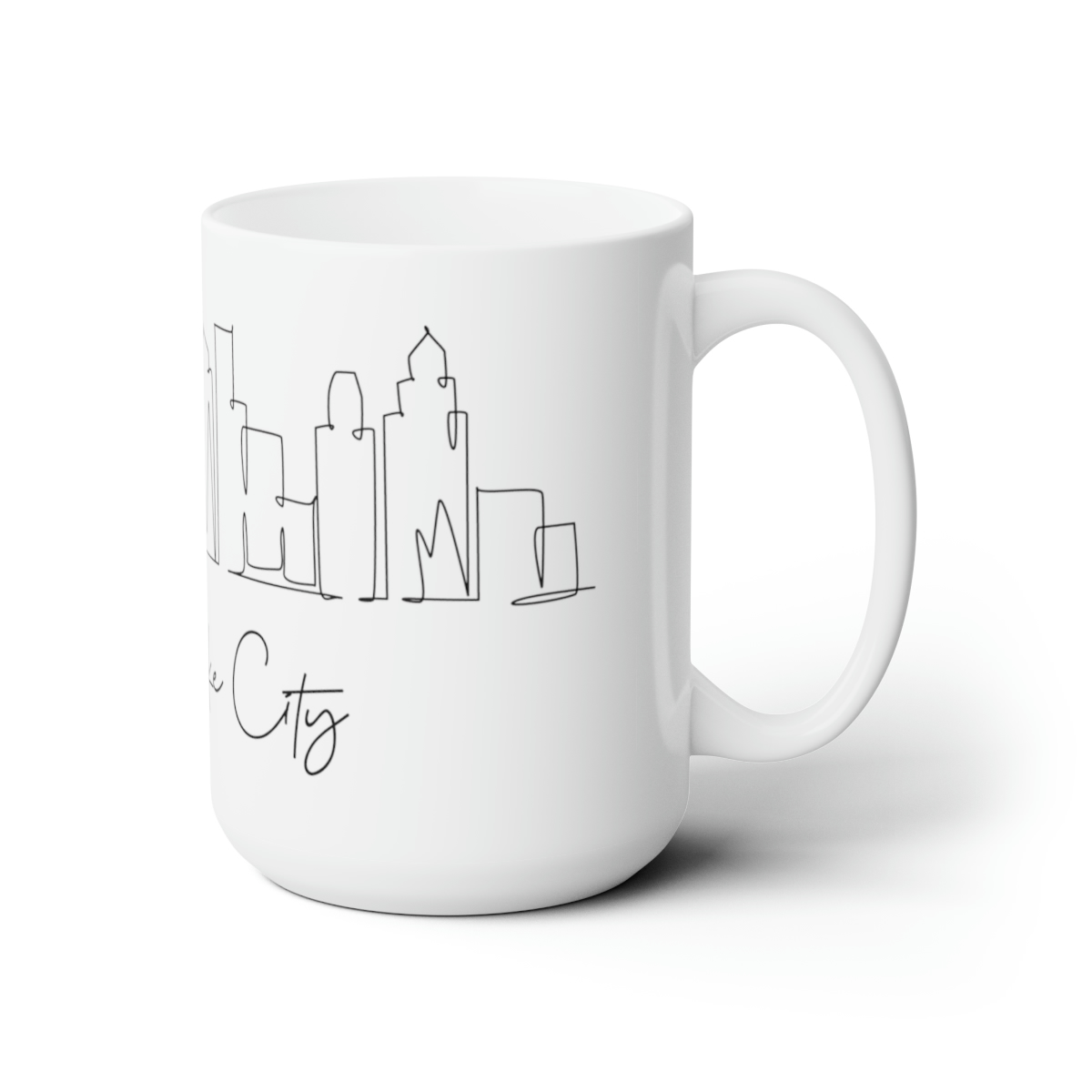 Salt Lake City Skyline Utah White Mug 15oz Ceramic - Image 3