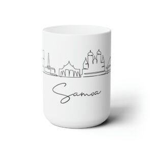 Samoa City Skyline Oceania White Mug 15oz Ceramic