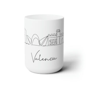 Valencia City Skyline White Mug 15oz Ceramic