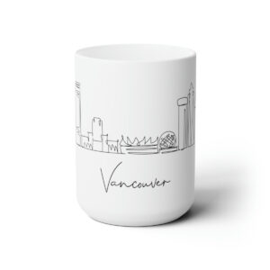 Vancouver City Skyline White Mug 15oz Ceramic