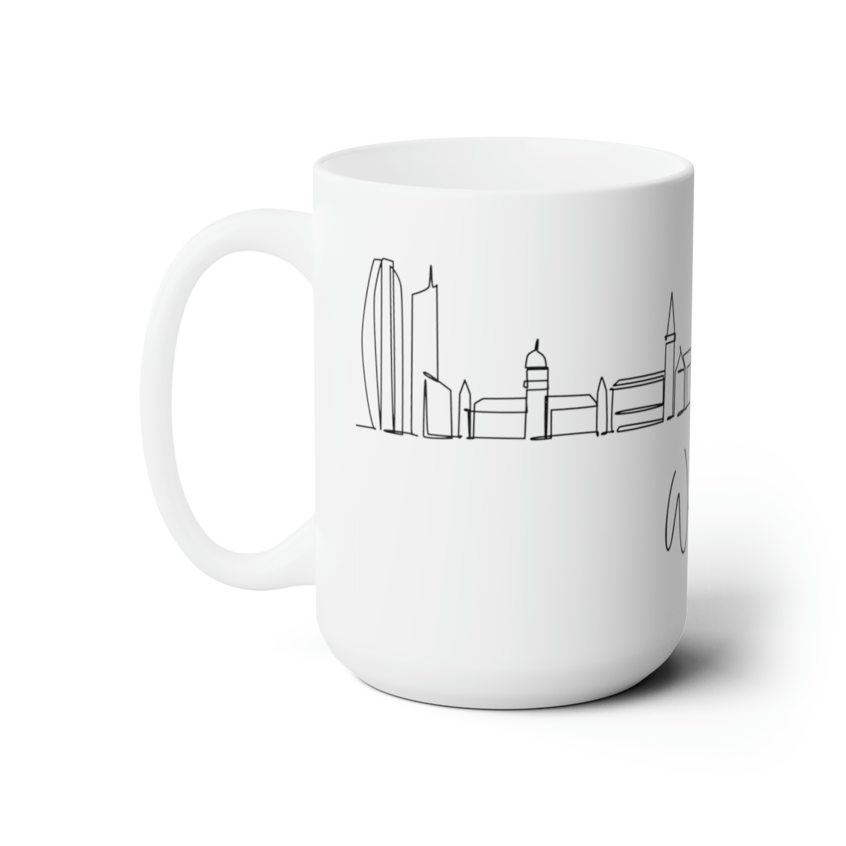 Warsaw City Skyline Poland White Mug 15oz Ceramic - Image 2