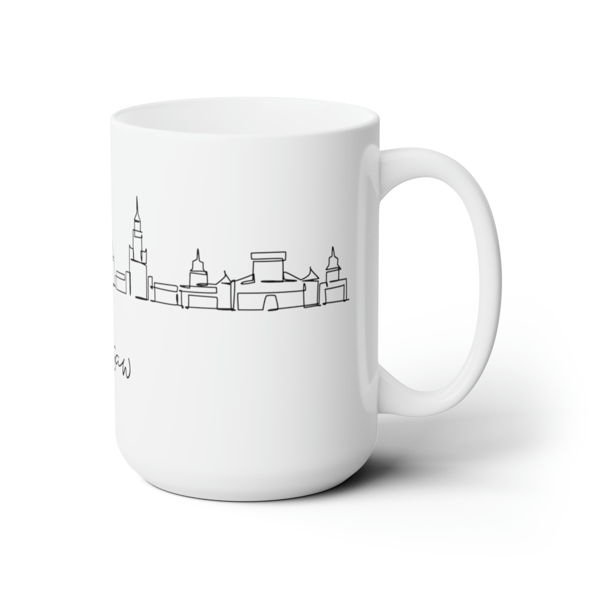 Warsaw City Skyline Poland White Mug 15oz Ceramic - Image 3