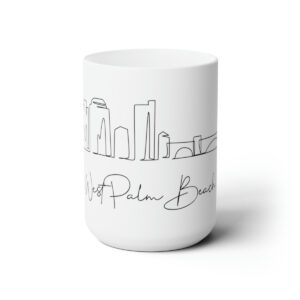 West Palm Beach City Skyline White Mug 15oz Ceramic