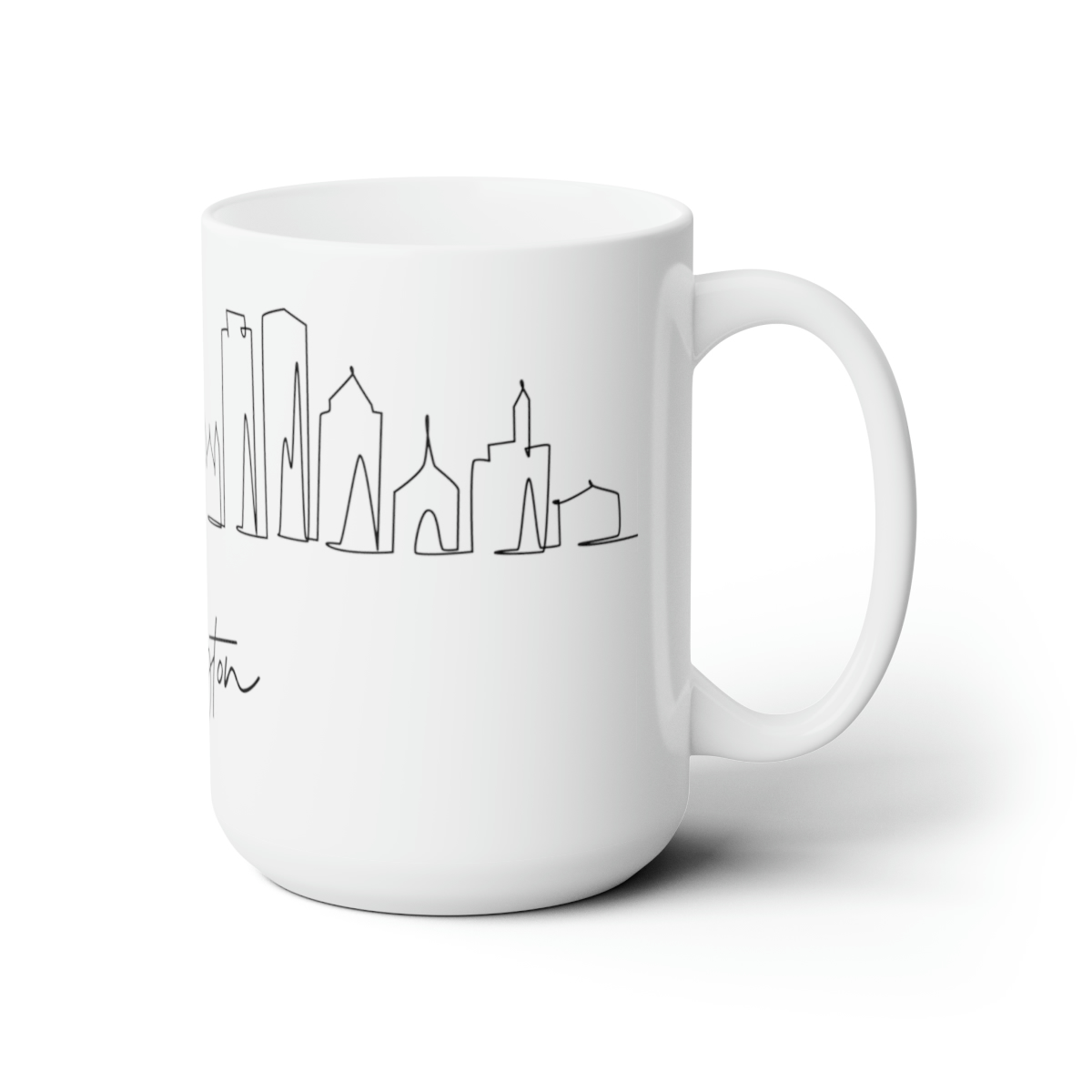 Dayton City Skyline Ohio White Mug 15oz Ceramic - Image 3