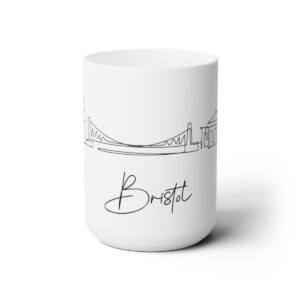 Bristol City Skyline White Mug 15oz Ceramic