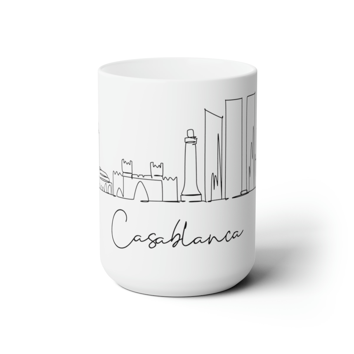 Casablanca City Skyline White Mug 15oz Ceramic