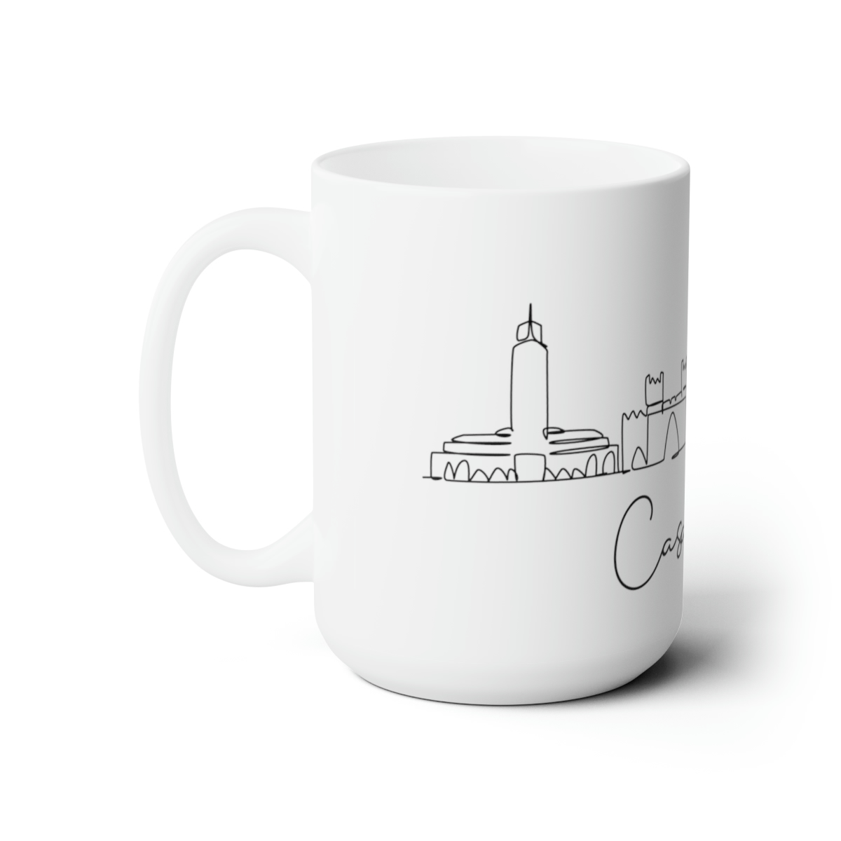 Casablanca City Skyline White Mug 15oz Ceramic - Image 2