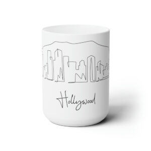 Hollywood Los Angeles City Skyline White Mug 15oz Ceramic