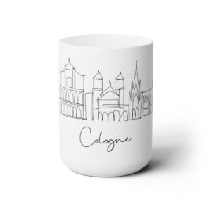 Cologne City Skyline White Mug 15oz Ceramic