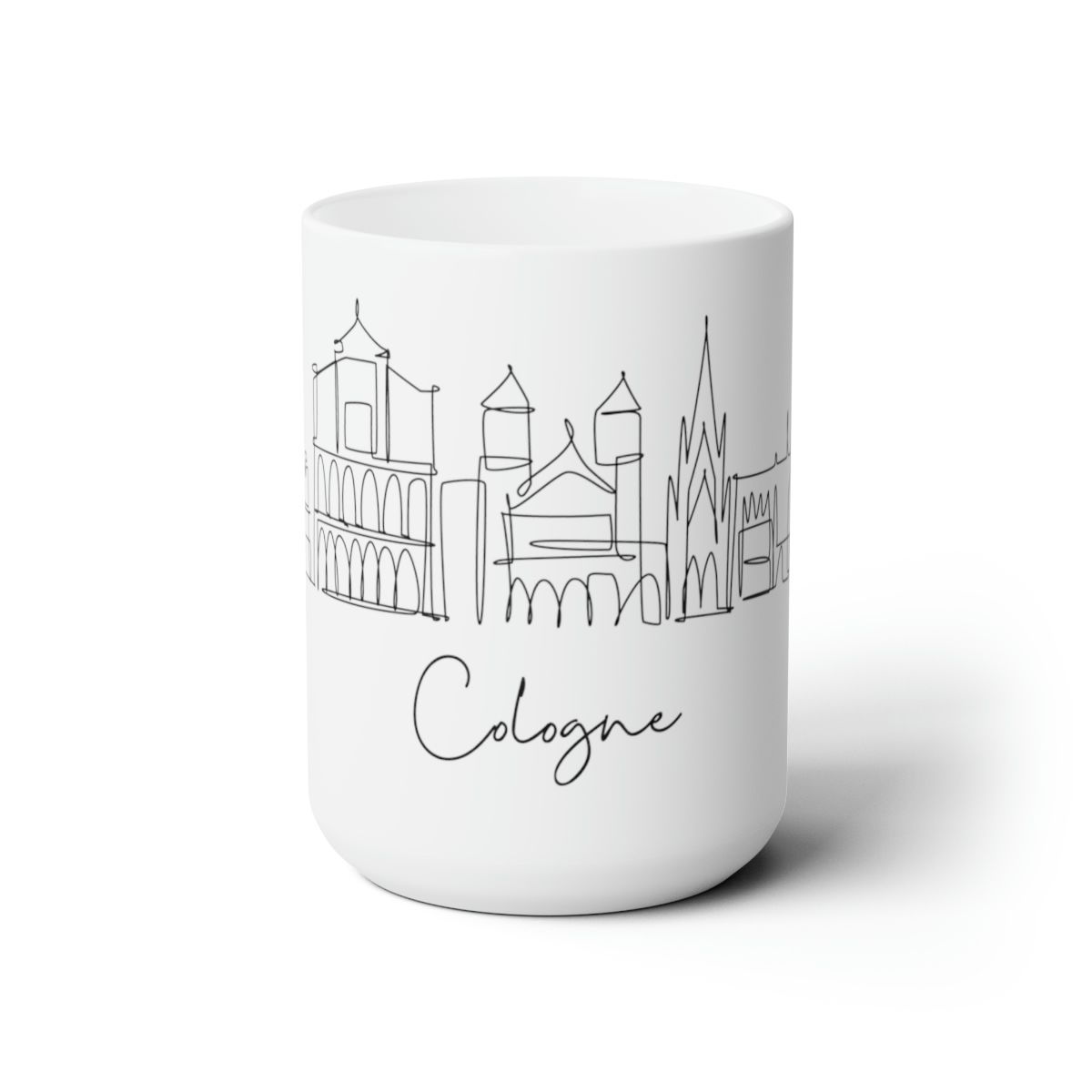 Cologne City Skyline White Mug 15oz Ceramic