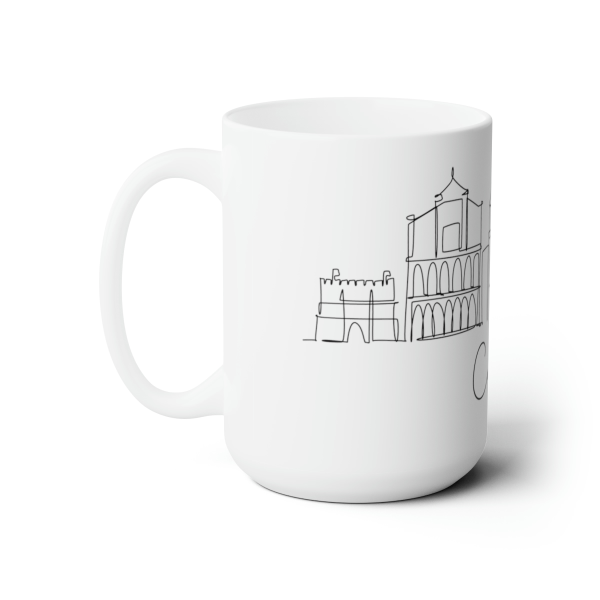 Cologne City Skyline White Mug 15oz Ceramic - Image 2