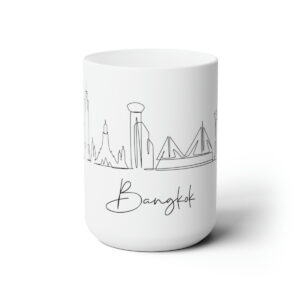 Bangkok City Skyline White Mug 15oz Ceramic