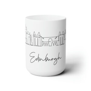 Edinburgh City Skyline Scotland White Mug 15oz Ceramic