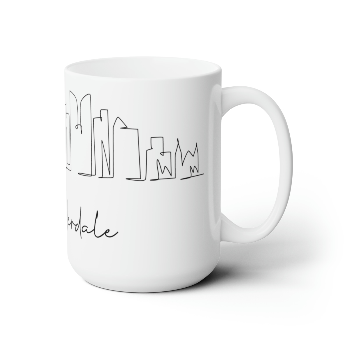 Fort Lauderdale City Skyline 2 White Mug 15oz Ceramic - Image 3