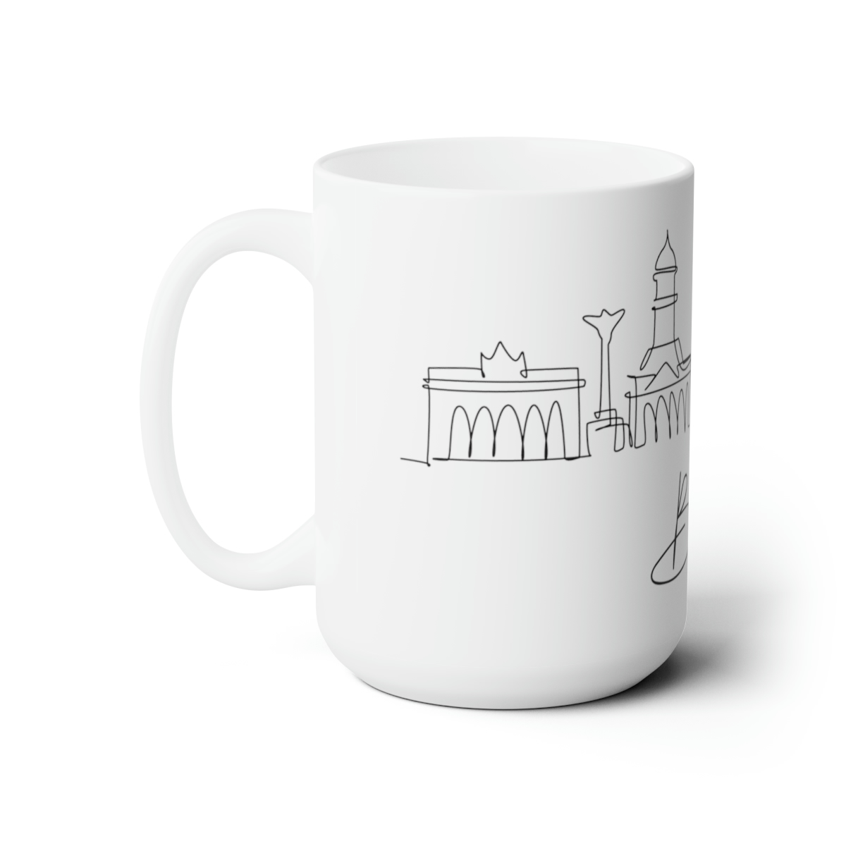 Berlin City Skyline 1 Germany White Mug 15oz Ceramic - Image 2