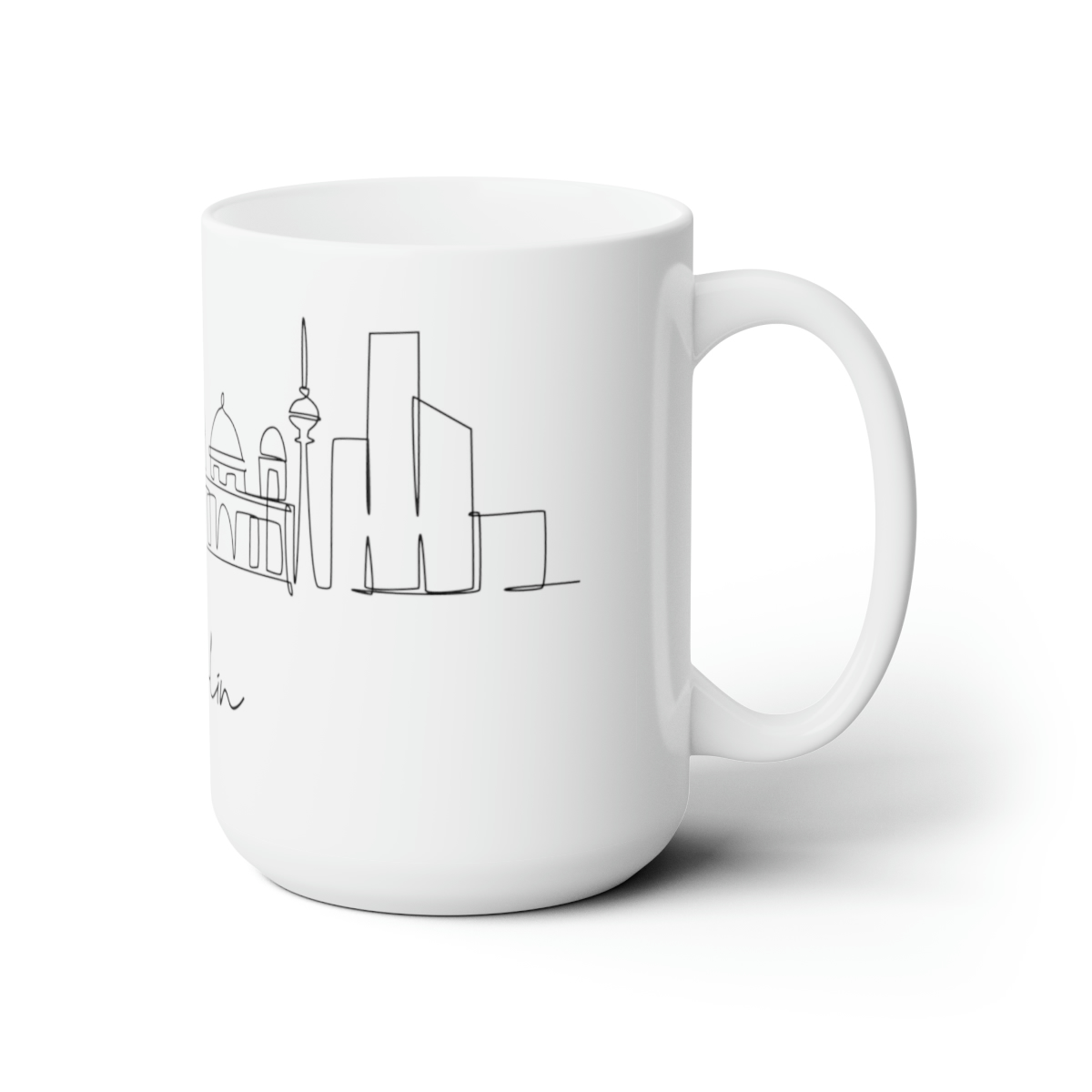Berlin City Skyline 1 Germany White Mug 15oz Ceramic - Image 3
