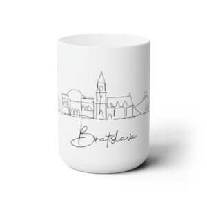 Bratislava City Skyline White Mug 15oz Ceramic