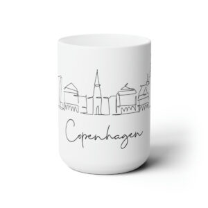Copenhagen City Skyline White Mug 15oz Ceramic