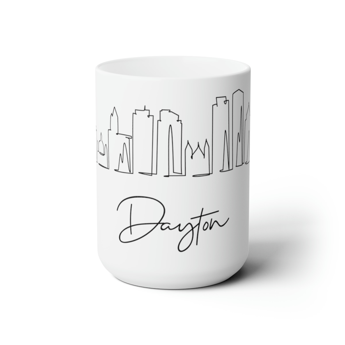 Dayton City Skyline White Mug 15oz Ceramic