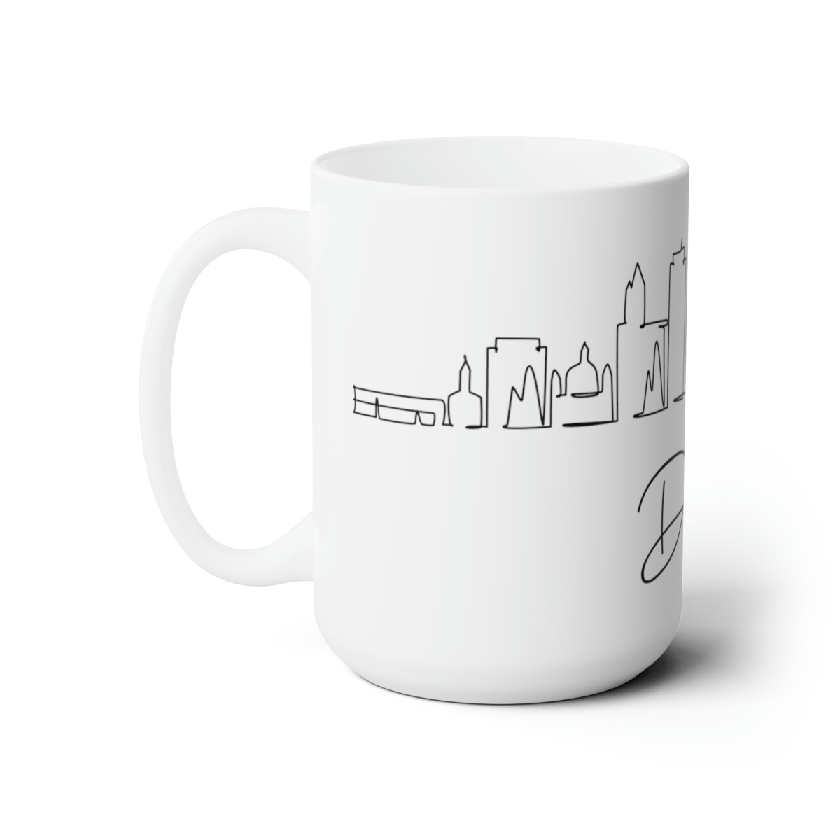 Dayton City Skyline White Mug 15oz Ceramic - Image 2