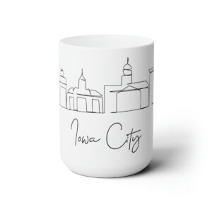Iowa City Skyline White Mug 15oz Ceramic