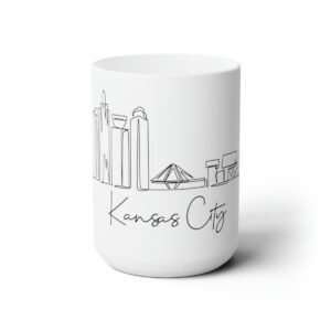 Kansas City Skyline White Mug 15oz Ceramic
