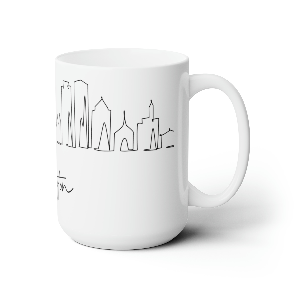 Dayton City Skyline White Mug 15oz Ceramic - Image 3