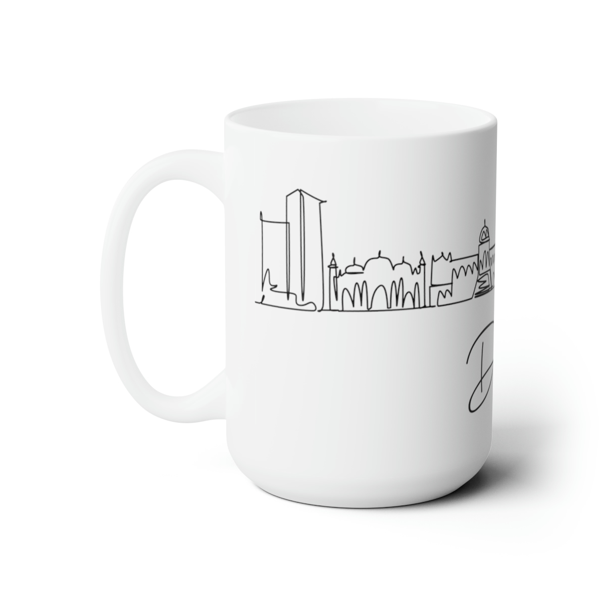 Dhaka City Skyline Bangladesh White Mug 15oz Ceramic - Image 2