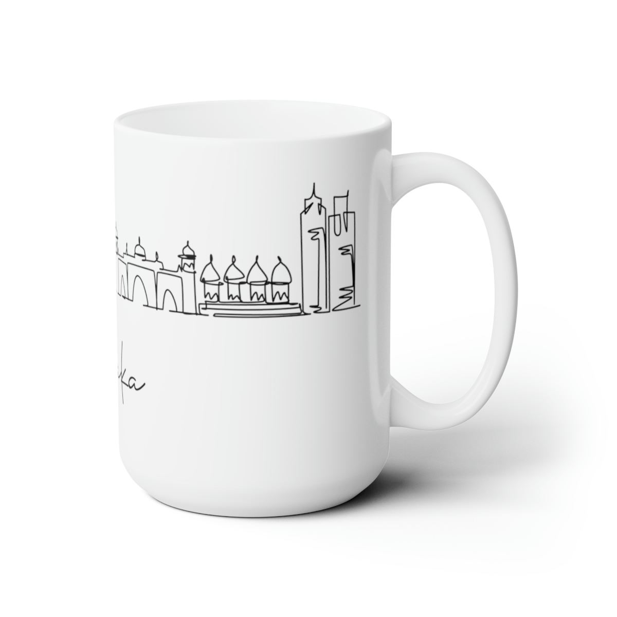 Dhaka City Skyline Bangladesh White Mug 15oz Ceramic - Image 3