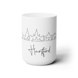 Hartford City Skyline White Mug 15oz Ceramic