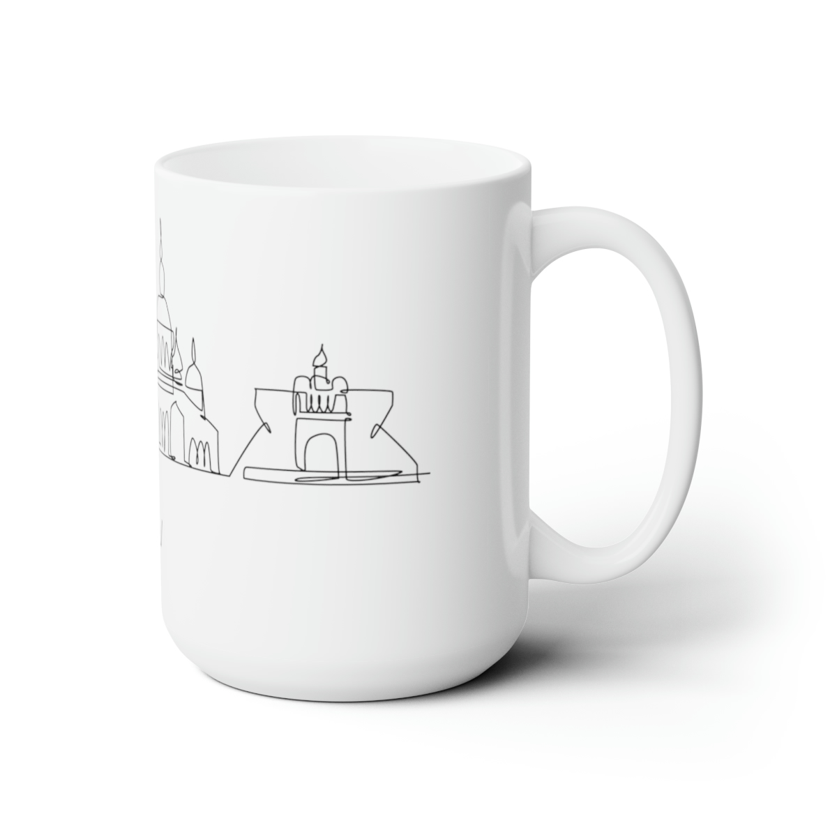 Kiev City Skyline Ukraine White Mug 15oz Ceramic - Image 3