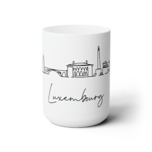 Luxembourg City Skyline 1 White Mug 15oz Ceramic